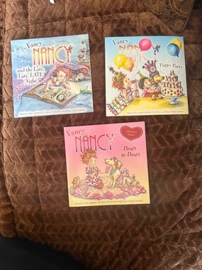 Fancy Nancy Kids Book Set - Pink, Blue, Yellow Covers